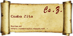 Csaba Zita névjegykártya